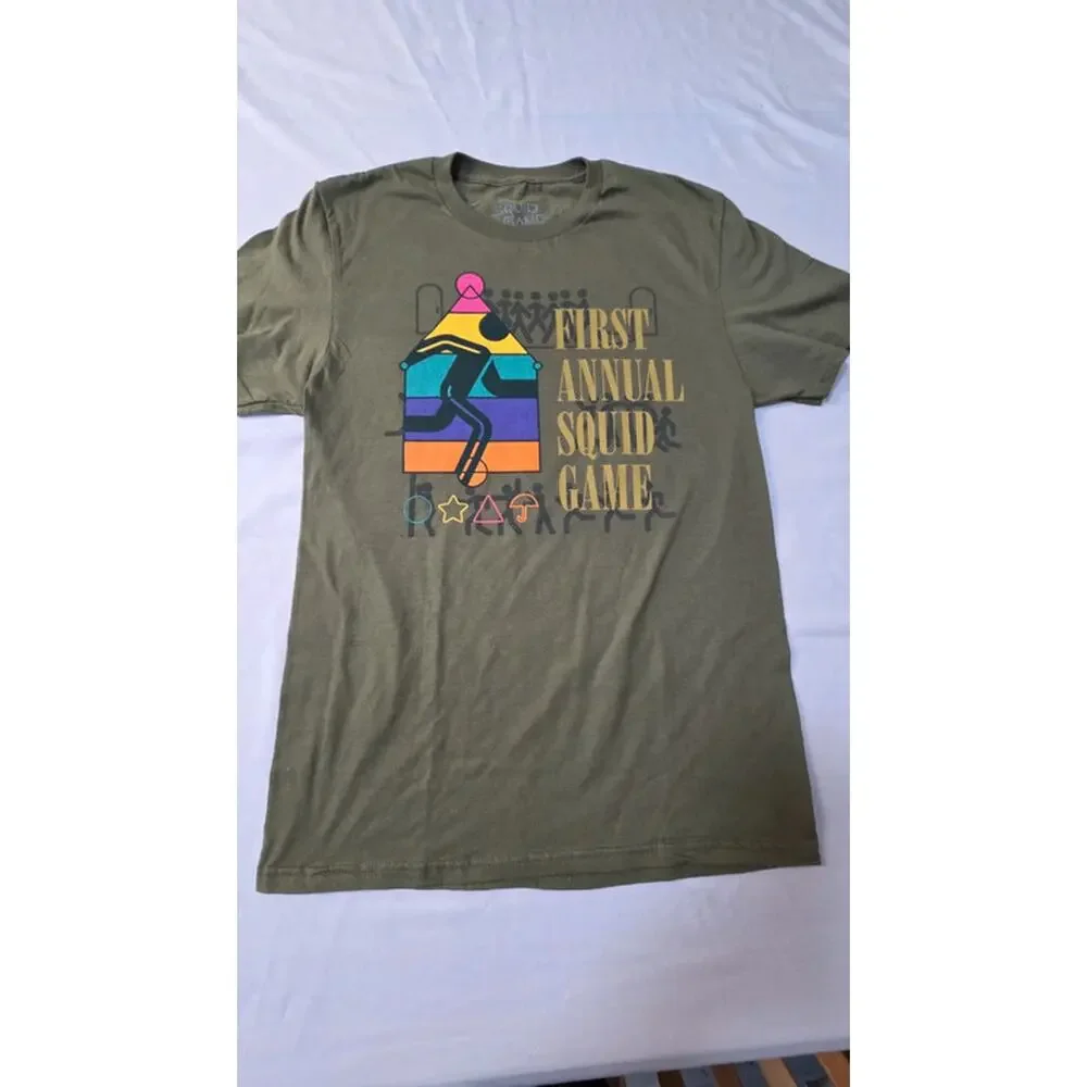 Netflix Squid Game Graphic Tee S/Med Olive First Annual Game Shirt